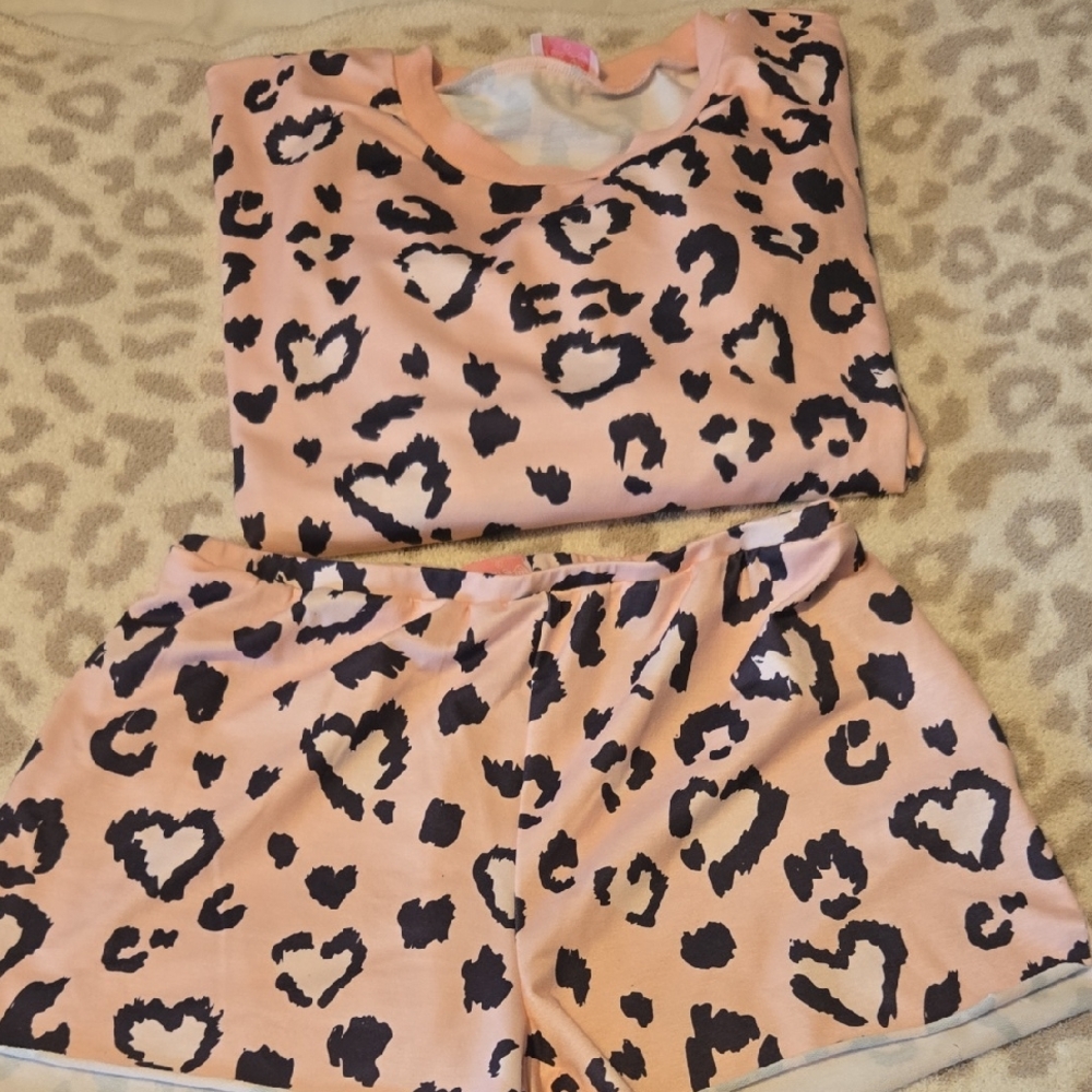 Pink Leopard Print Pajamas